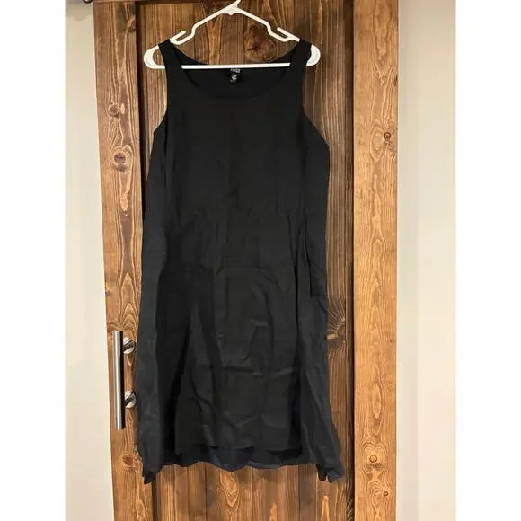 Eileen Fisher | Dresses | Eileen Fisher Linen Lined Tank Dress Medium Black  | Poshmark